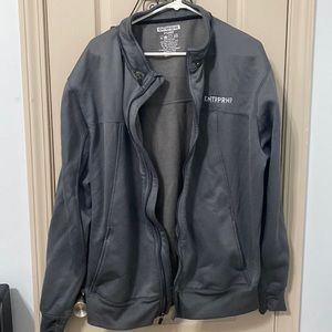 Entreprnr gray zip up sweater